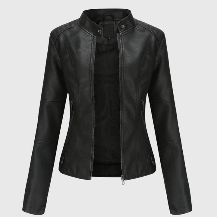 Women's Slim Fit Jacket - Moto Biker Coat
