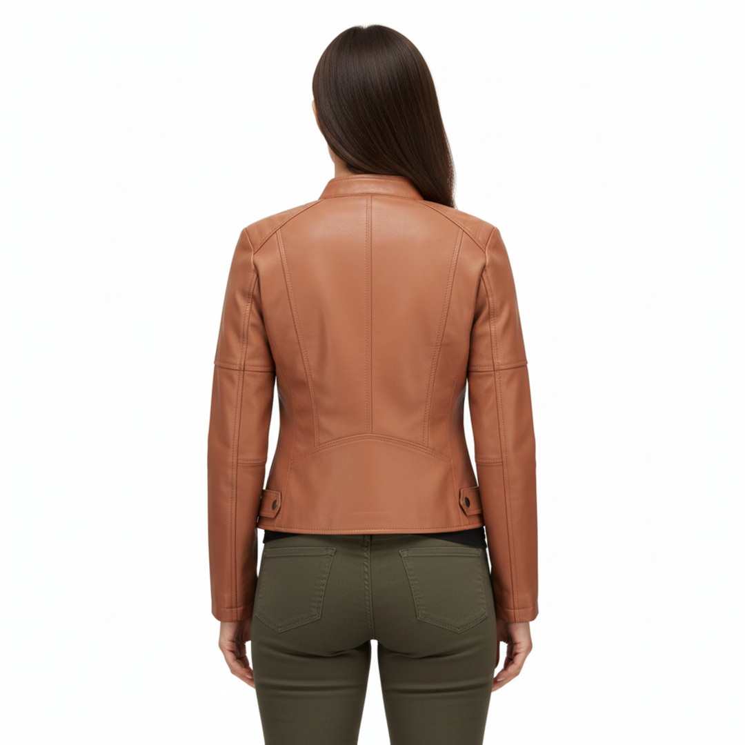 Women’s Slim Fit Jacket with Zip Pocket Closure