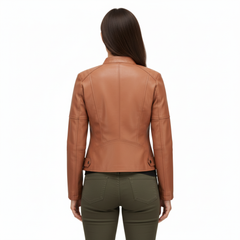 Women’s Slim Fit Jacket with Zip Pocket Closure