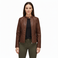 Women’s Slim Fit Jacket with Zip Pocket Closure