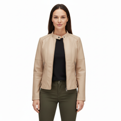 Women’s Slim Fit Jacket with Zip Pocket Closure