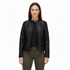 Women’s Slim Fit Jacket with Zip Pocket Closure