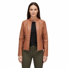 Women’s Slim Fit Jacket with Zip Pocket Closure