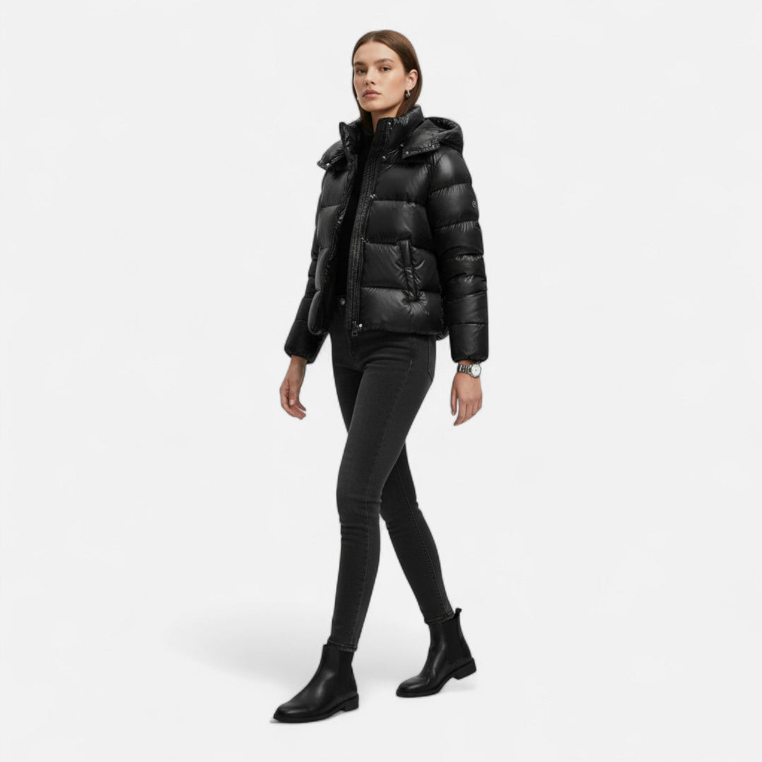 Maria | Hooded Puffer Jacket with Front Zip