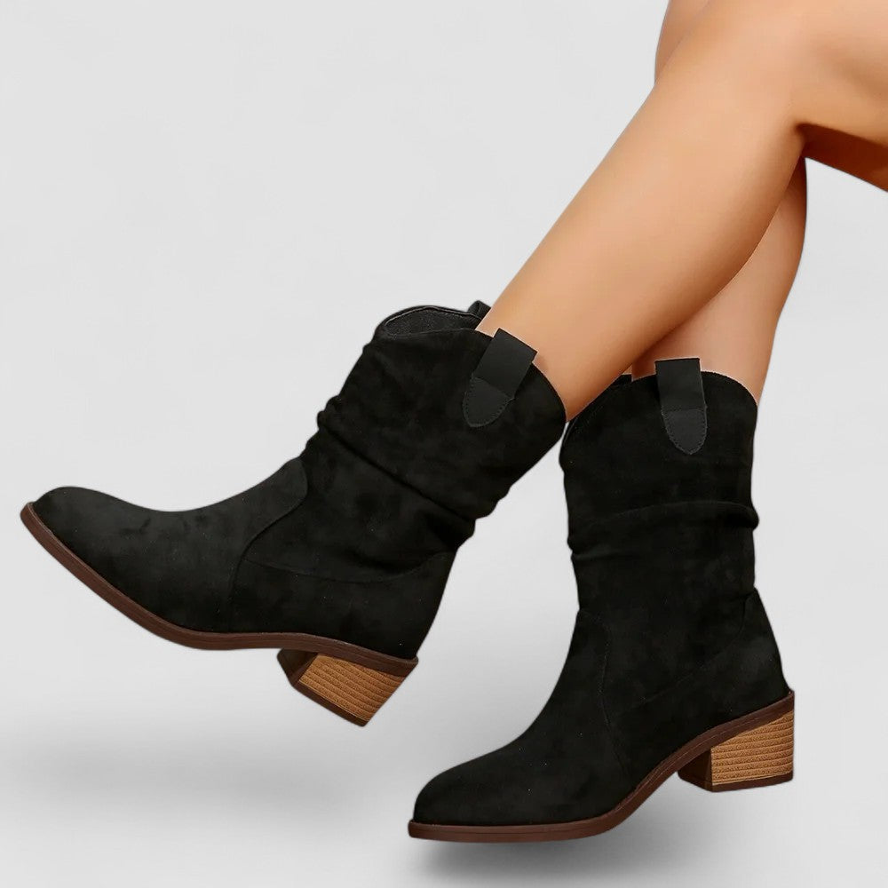 Women’s Slouchy Ankle Boots with Subtle Texture
