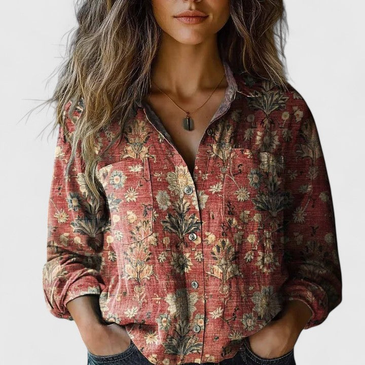Women’s Sophisticated Blouse with Floral Pattern