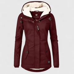 Women’s Sophisticated Hooded Coat - Button Closure