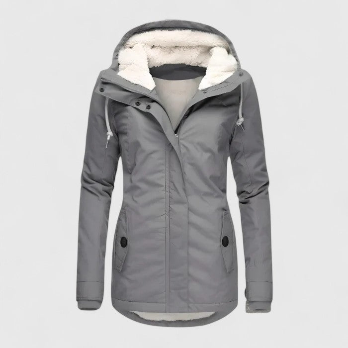 Women’s Sophisticated Hooded Coat - Button Closure