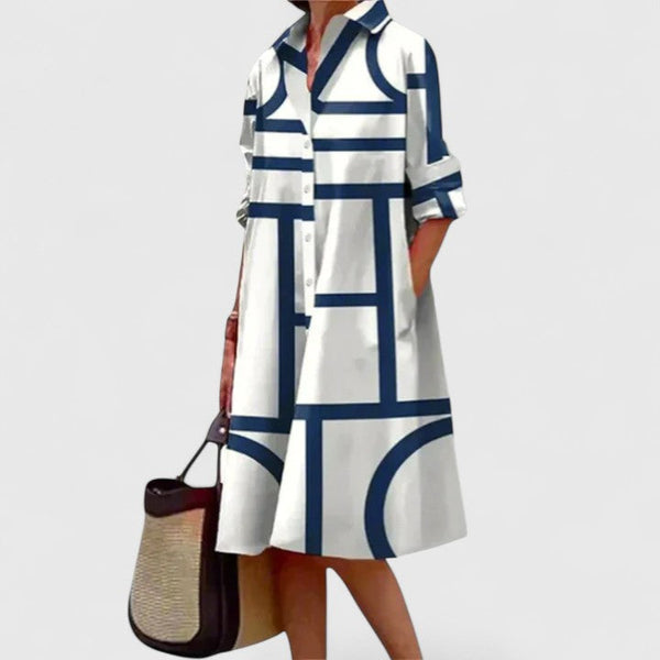 Women’s Sophisticated Midi Dress with Collar