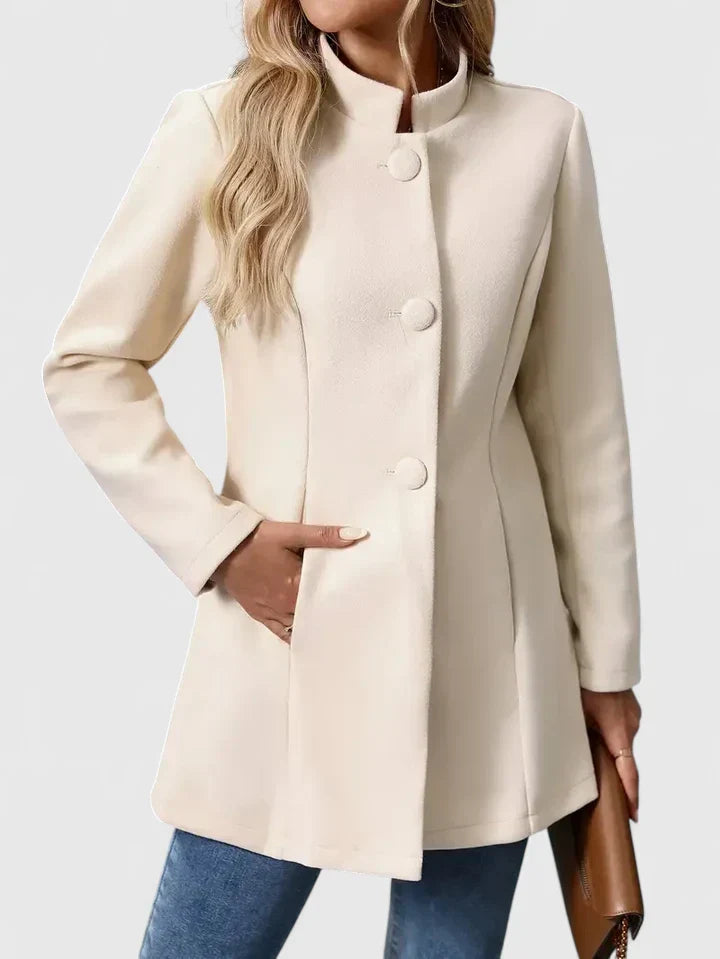 Women’s Stand Collar Jacket - Button Closure