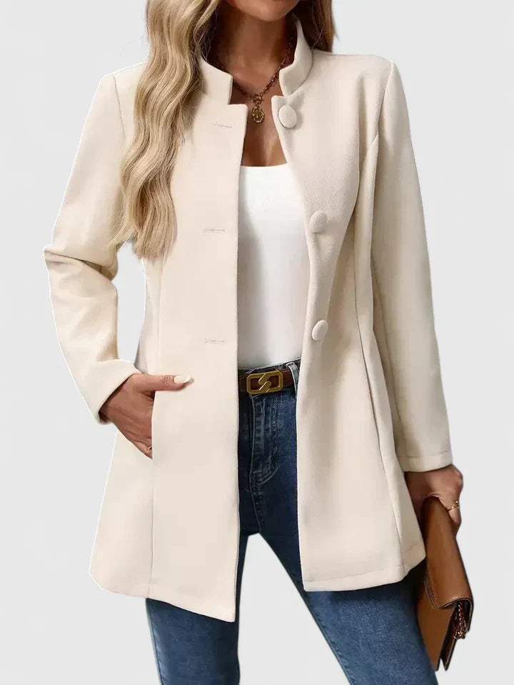 Women’s Stand Collar Jacket - Button Closure