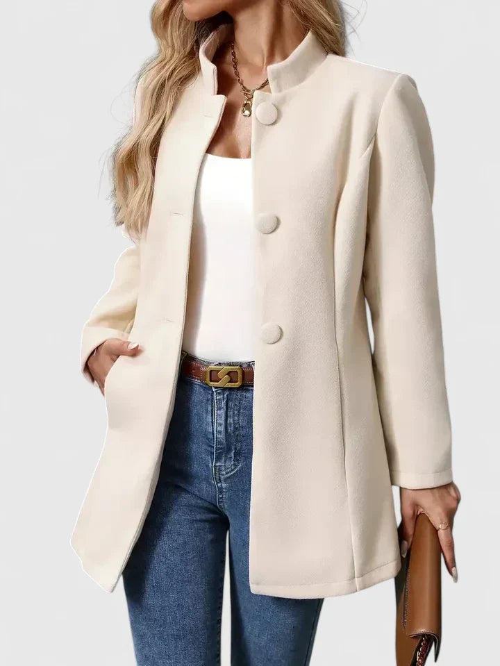 Women’s Stand Collar Jacket - Button Closure