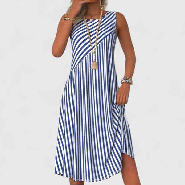 Women’s Stripe Sleeveless  Dress
