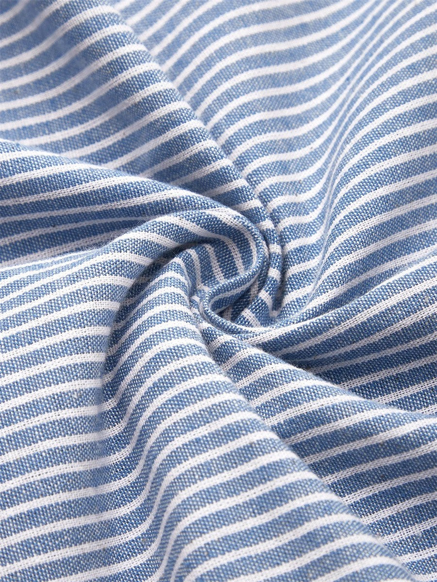 Women’s Striped Midi Dress with Buttons