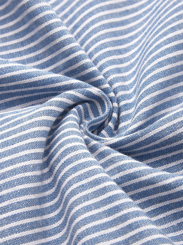 Women’s Striped Midi Dress with Buttons