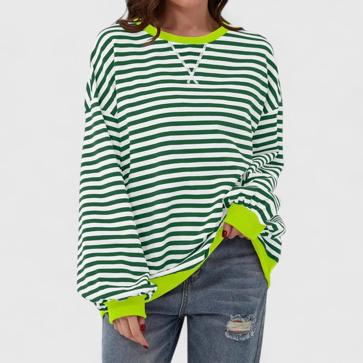Women’s Striped Sweater with Cozy Fit