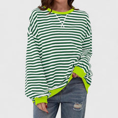 Women’s Striped Sweater with Cozy Fit