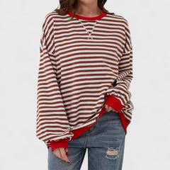 Women’s Striped Sweater with Cozy Fit