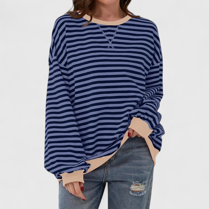 Women’s Striped Sweater with Cozy Fit