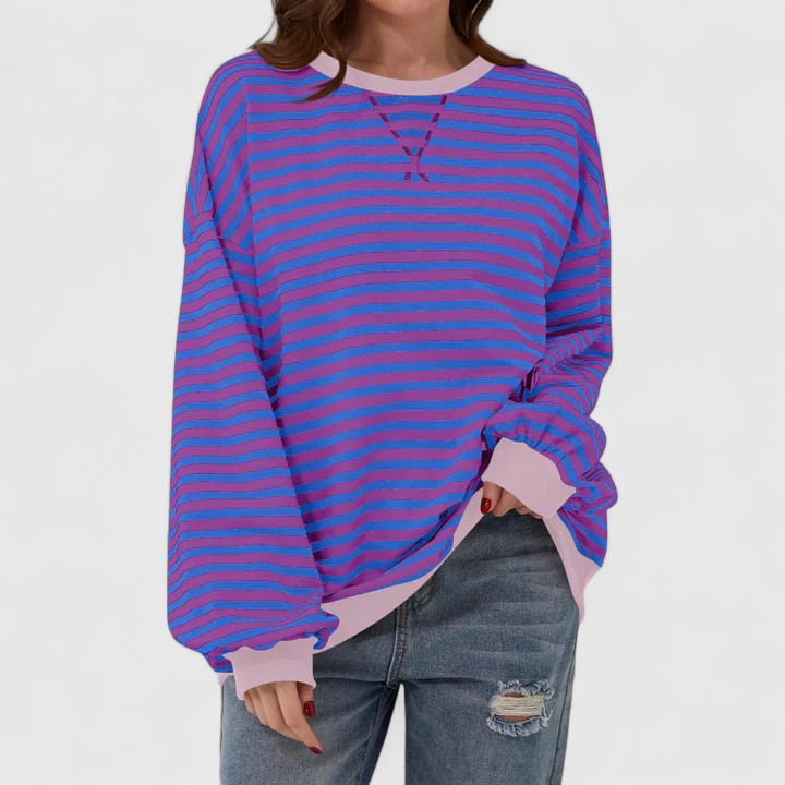Women’s Striped Sweater with Cozy Fit