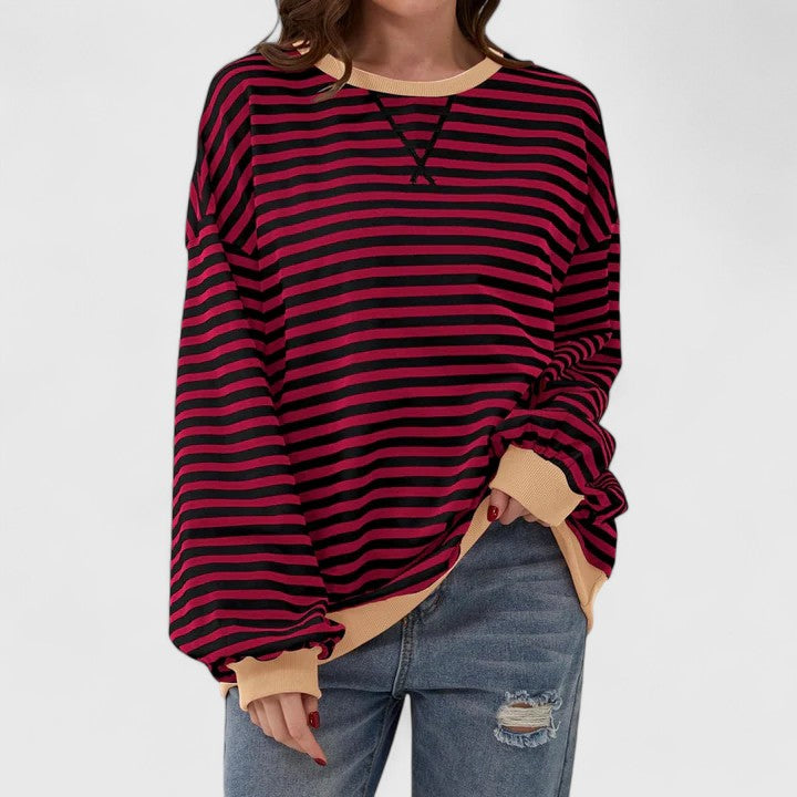 Women’s Striped Sweater with Cozy Fit