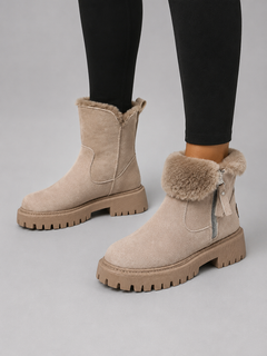 Women’s Suede Ankle Boots with Chunky Sole