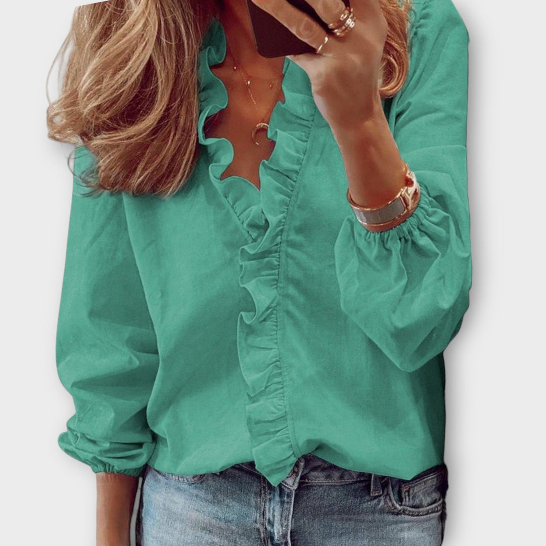 Women’s Summer Ruffles Blouse - Relaxed Fit