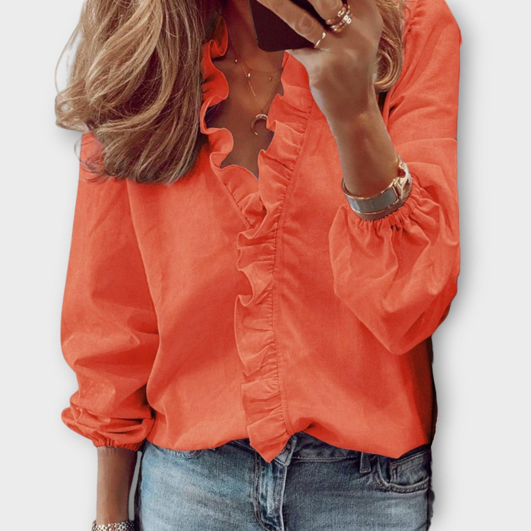 Women’s Summer Ruffles Blouse - Relaxed Fit