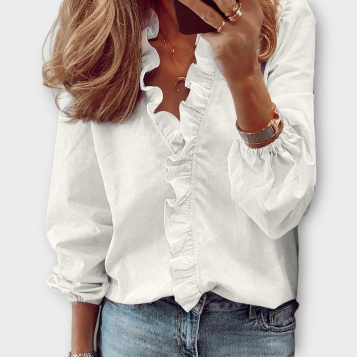 Women’s Summer Ruffles Blouse - Relaxed Fit