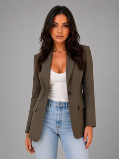 Women's Tailored Blazer with Notched Lapel Detail