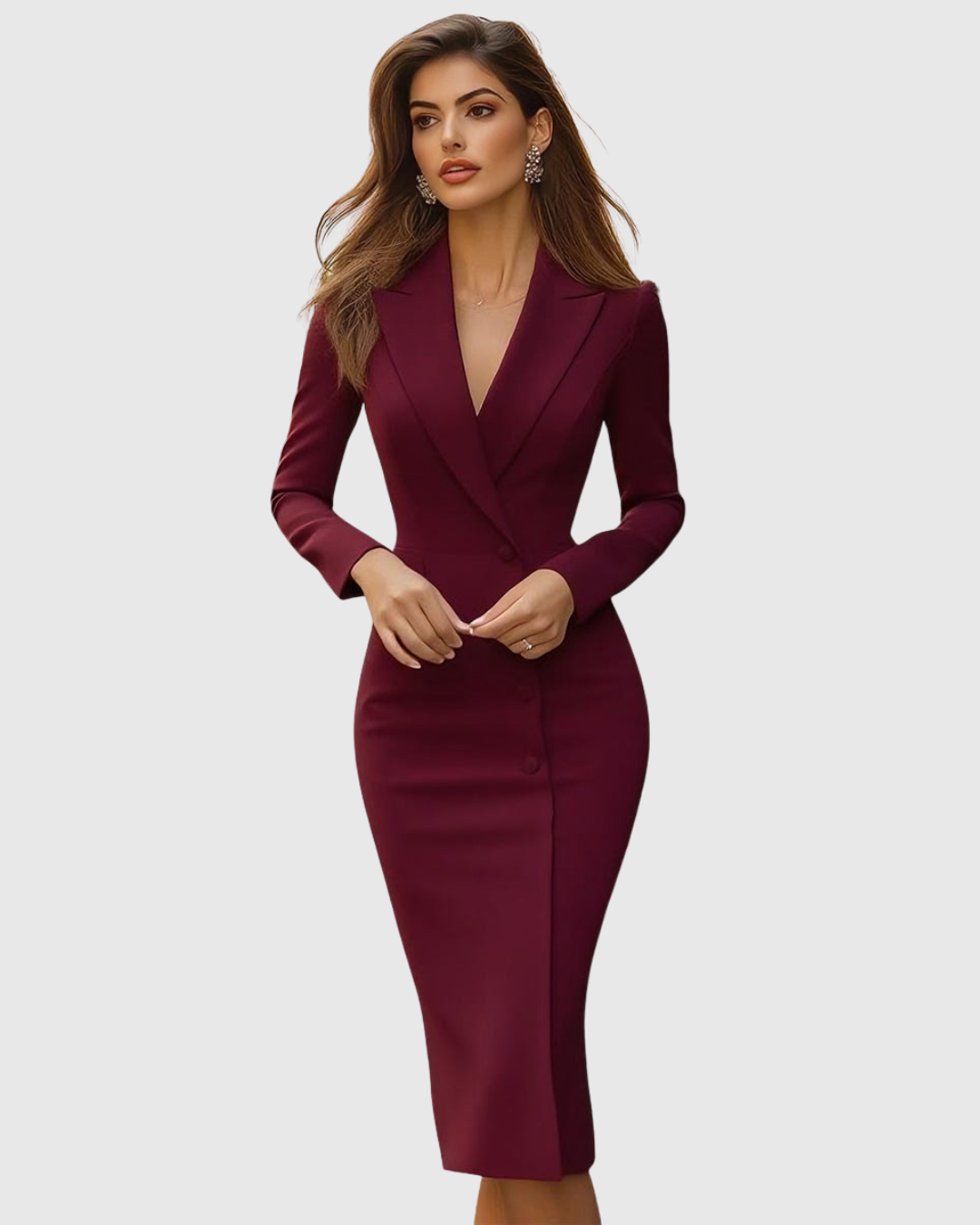 Women’s Tailored Midi Dress with Blazer Detail