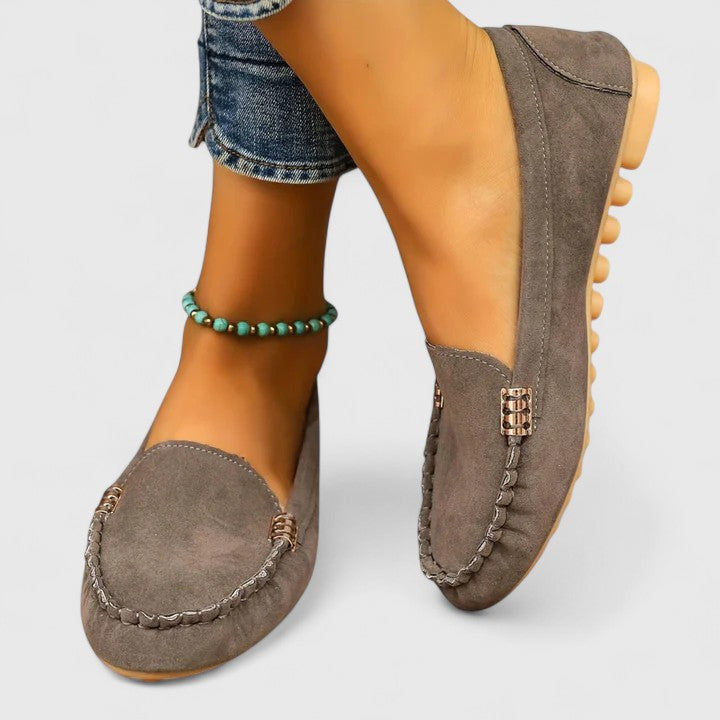 Women's Teal Suede Loafers - Comfortable Slip-On Flat Shoes