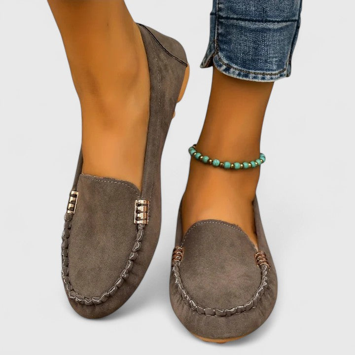 Women's Teal Suede Loafers - Comfortable Slip-On Flat Shoes