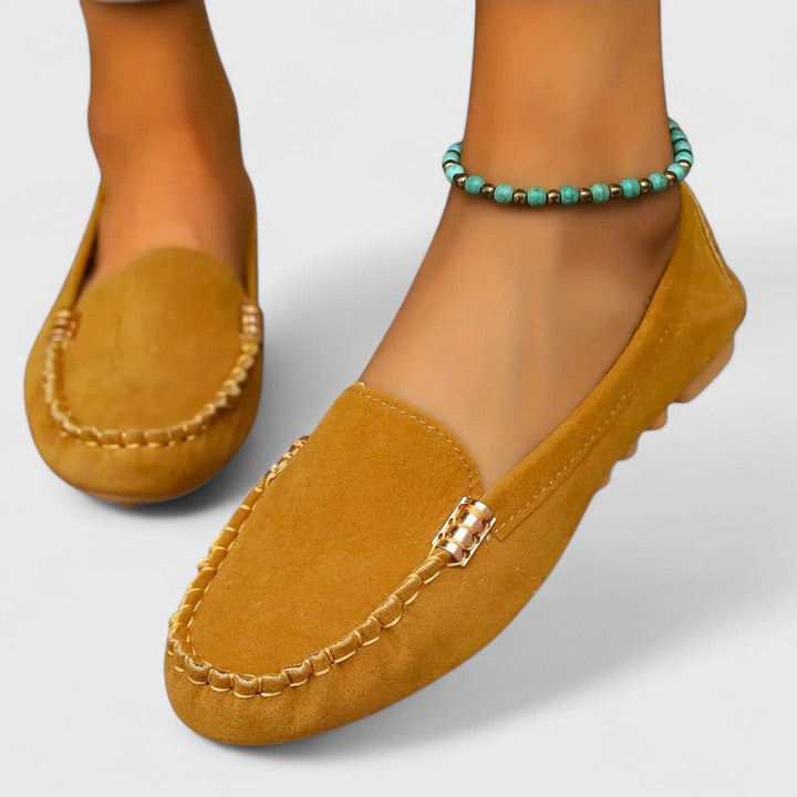 Women's Teal Suede Loafers - Comfortable Slip-On Flat Shoes