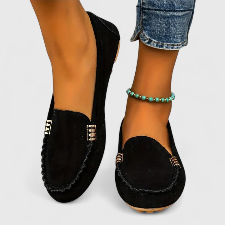 Women's Teal Suede Loafers - Comfortable Slip-On Flat Shoes