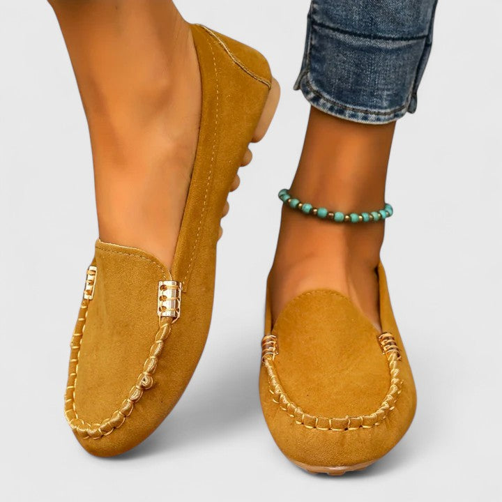 Women's Teal Suede Loafers - Comfortable Slip-On Flat Shoes