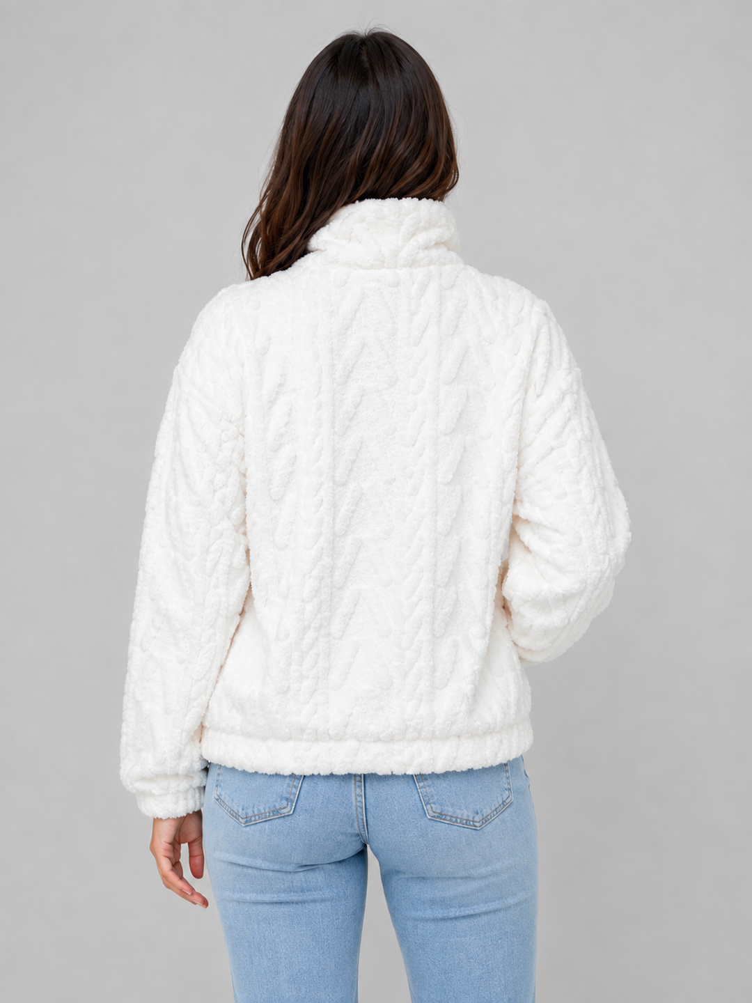 Women’s Textured Pullover with Half Zip Front