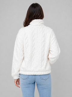 Women’s Textured Pullover with Half Zip Front