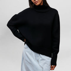 Women’s Turtleneck Sweater with Minimalist Design