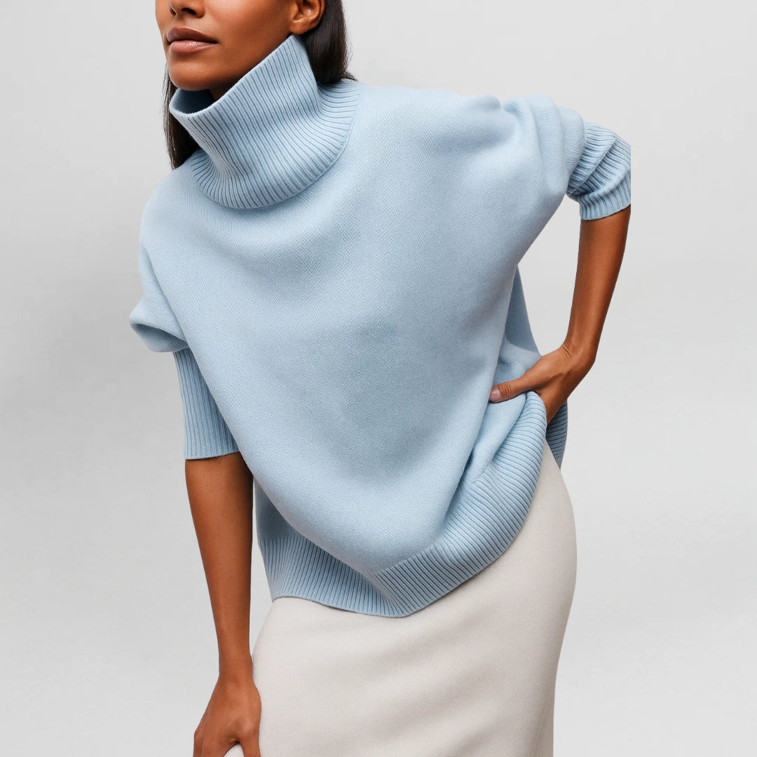 Women’s Turtleneck Sweater with Minimalist Design