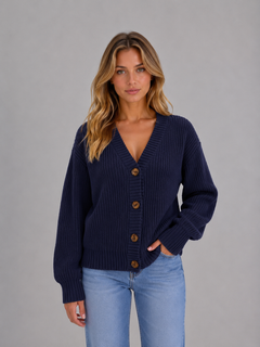 Women’s V-Neck Cardigan with Button Front Fastening