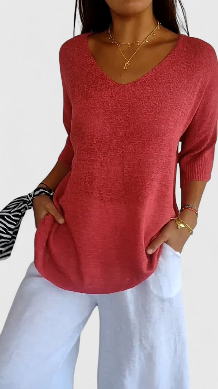 Women’s V-Neck Top - Relaxed Fit