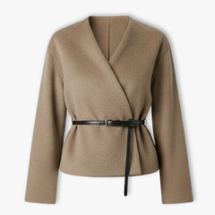 Women’s V-Neck Wrap Jacket with Black Belt