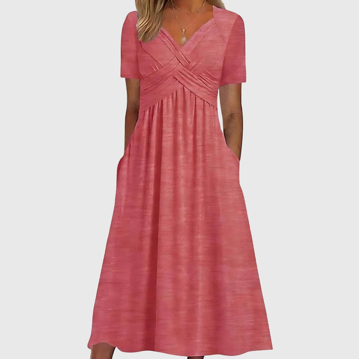 Women’s V-neck Midi Dres