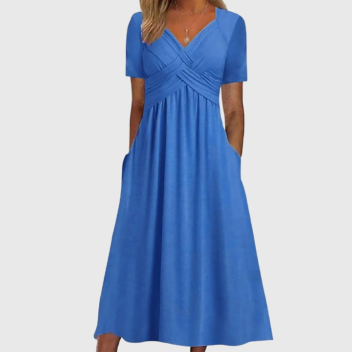 Women’s V-neck Midi Dres