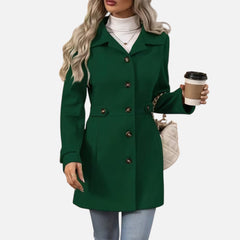 Margot | Belted Wool Coat with Wide Lapel