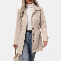 Margot | Belted Wool Coat with Wide Lapel