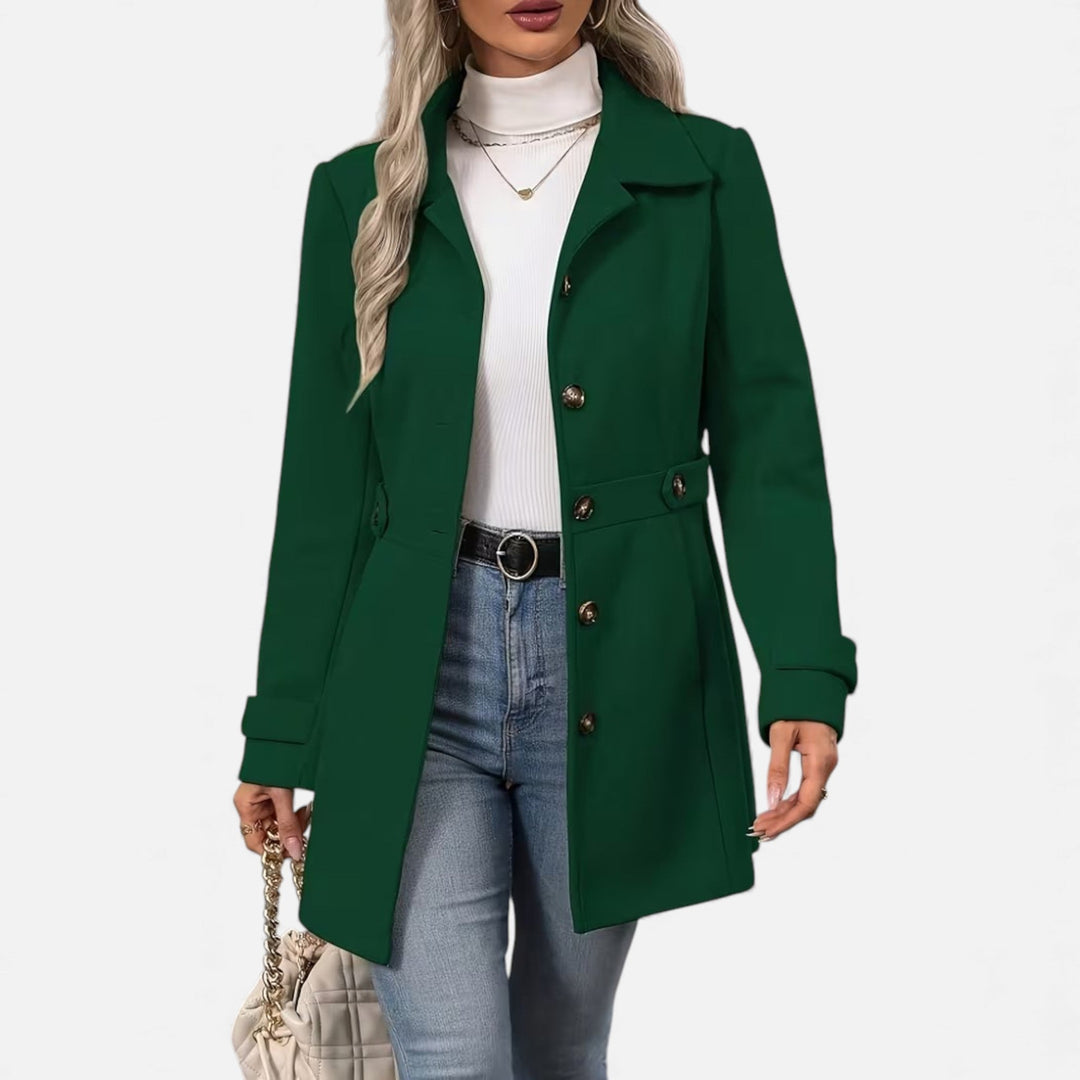 Margot | Belted Wool Coat with Wide Lapel