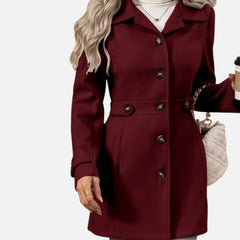 Margot | Belted Wool Coat with Wide Lapel