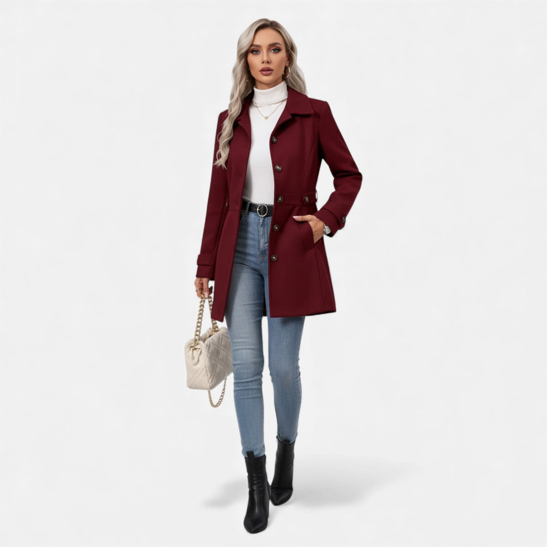 Margot | Belted Wool Coat with Wide Lapel